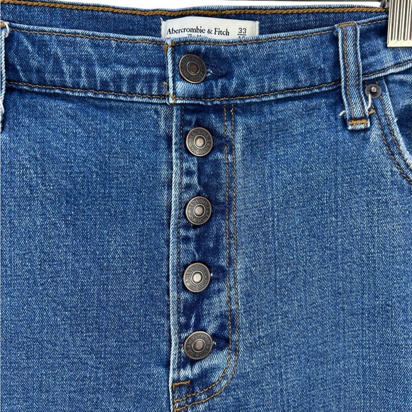 Abercrombie & Fitch The Mom High Rise Straight Leg Jean Size 16S Medium Blue - Picture 6 of 14